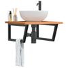 Vidaxl Wall Shelf Under Sink, Steel and Solid Beech Wood