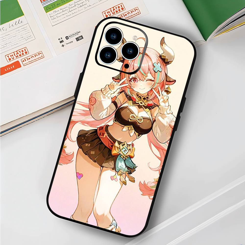 Varesa Anime Game Genshin Impact Phone Case For IPhone 17 Air 16 15 14 13 Pro Max 11 12 Black Silicone Cover