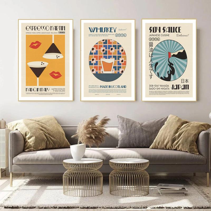 Modern Kitchen Art Canvas Paintings Nordic Japanese Korean Foods Posters Prints Wall Art Pictures for Living Room Decor Cuadros