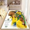 Sports Area Rug, Neymar Jr Brazil 10 CBF Portrait Collage Poster, Fan Cave Decor, Non-Slip Mat