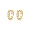 Modian Silver Turquoise Tiny Earring Real 925 Silver Round Clear CZ Hoop Earrings For Women Girl Party Fine Jewelry