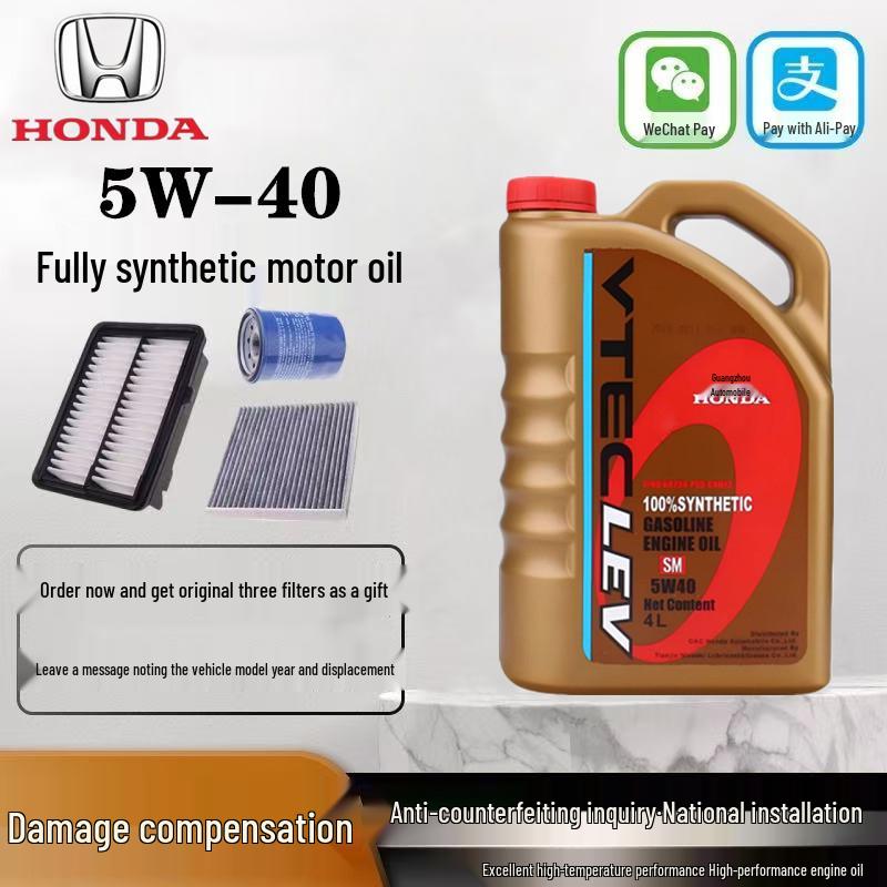 SM Fully Synthetic Engine Oil 5W-40 for Honda Accord, Fit, Crider, Civic, Odyssey, CRV, Crosstour, Vezel