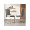 Chaises de salle à manger - MUVOE - Set de 6 - Velours gris - Pieds en métal doré - Design moderne