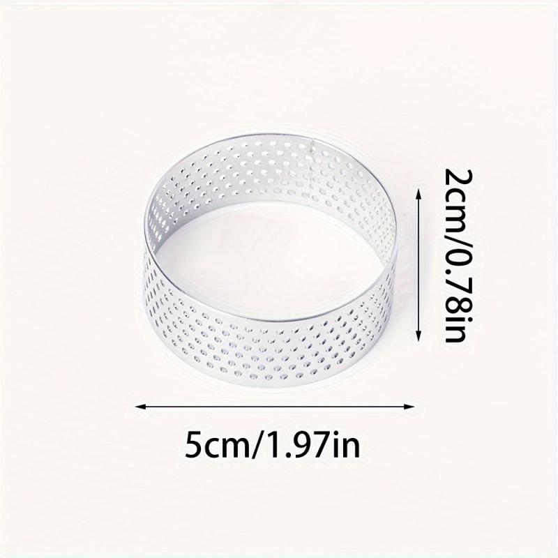 Set of 12 Stainless Steel Round Tart Rings - Perforated Molds for Mousses And Desserts,Cookie Cutters, Fruit Tart Molds