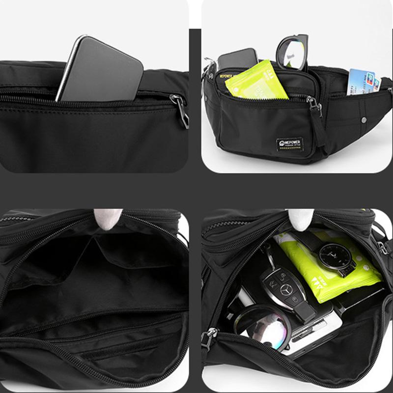 Men Waist Fanny Pack Belt Bag Waterproof Nylon Multi-purpose Sports Travel Hiking Climb Male Sling Chest Pack Bum Hip Bags