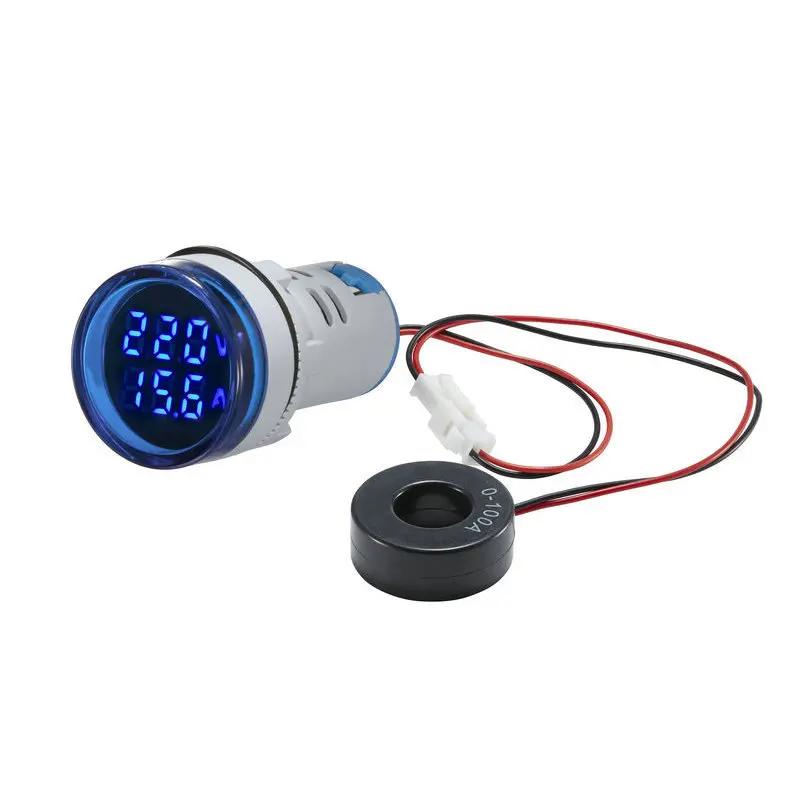 110V 220V AC Digital Voltmeter Ammeter AC 60-500V 0-100A Square/Round Voltage Current Meter Car Volt Tester Gauge Amp Detector