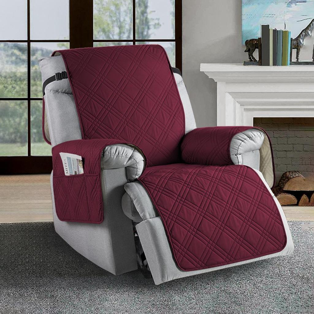 Waterproof Recliner Chair Cover, Non Slip Recliner Covers for Recliner Chair with Pocket, Pet Scratch-Resistant Sofa Slipcover