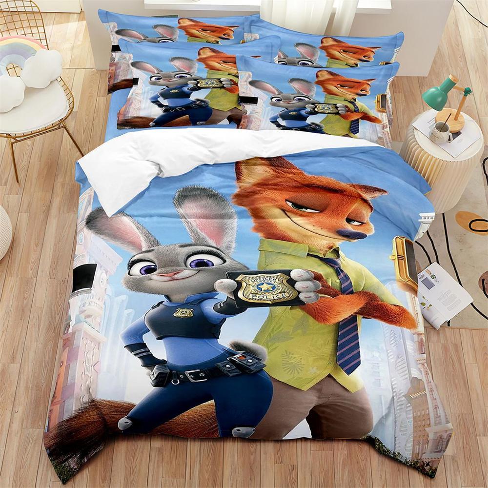 

Дисней Мультфильм Зверополис Zootropolis 3D Принт Комплект Постельного Белья Размер Квин Кинг Пододеяльник Комплект Мягкий Чехол для Одеяла и Наволочки 150X200cm 3pcs