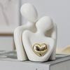 Couple Hugging Figurine Ceramic Couple Statue Abstract Modern Sculpture Love Figurines Aesthetic Couple Figurines Art Craft