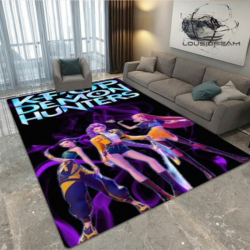 3D KPop Demon Hunters Print Carpet Non-slip Carpet Outdoor Carpets Area Rug Home Bedroom Decor Rug for Bedroom Birthday Gift