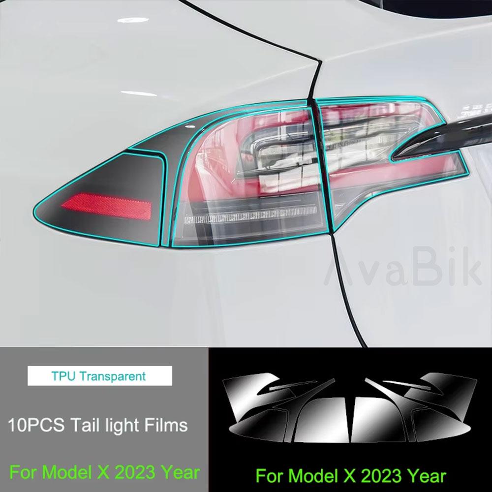 TPU Blackened Headlight Taillight Foglight Protective Film for Tesla Model X  For Model S 2024 Black Color Changing Films