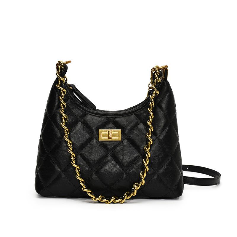 Premium sense Xiaoxiangfeng bag women's new 2025 autumn and winter fashion diamond chain bucket bag versatile messenger bag