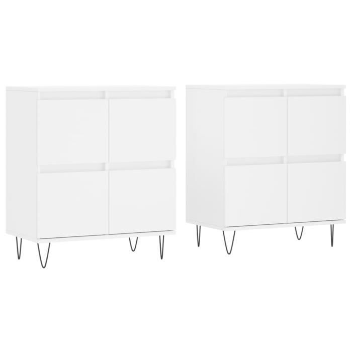 VidaXL Buffets 2 pcs blanc bois d'ingénierie 3190173