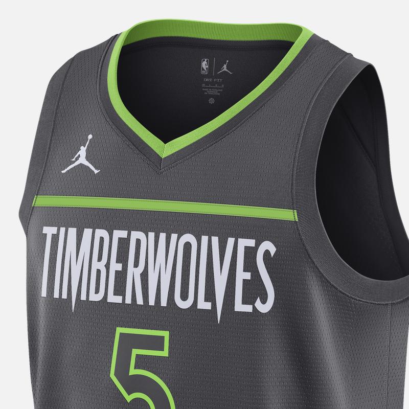 Jordan Camiseta de Baloncesto Deportiva Casual Cómoda con Estampado de Letras Anthony Edwards Minnesota Timberwolves Camiseta Unisex Carbón DO9534-065