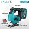Yofidra Brushless 19mm Electric Jig Saw Infrared Laser Curve Saw Variable Speed MultiFunction Cutter For Makita 18V Battery Pin
