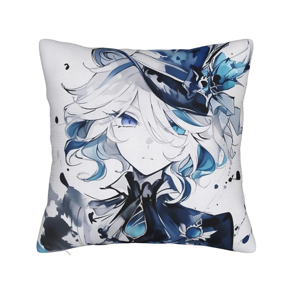 Genshin Impact Furina Pillowcase Soft Polyester Cushion Cover Decor  Pillow Case Cover Home Drop Shipping 18"