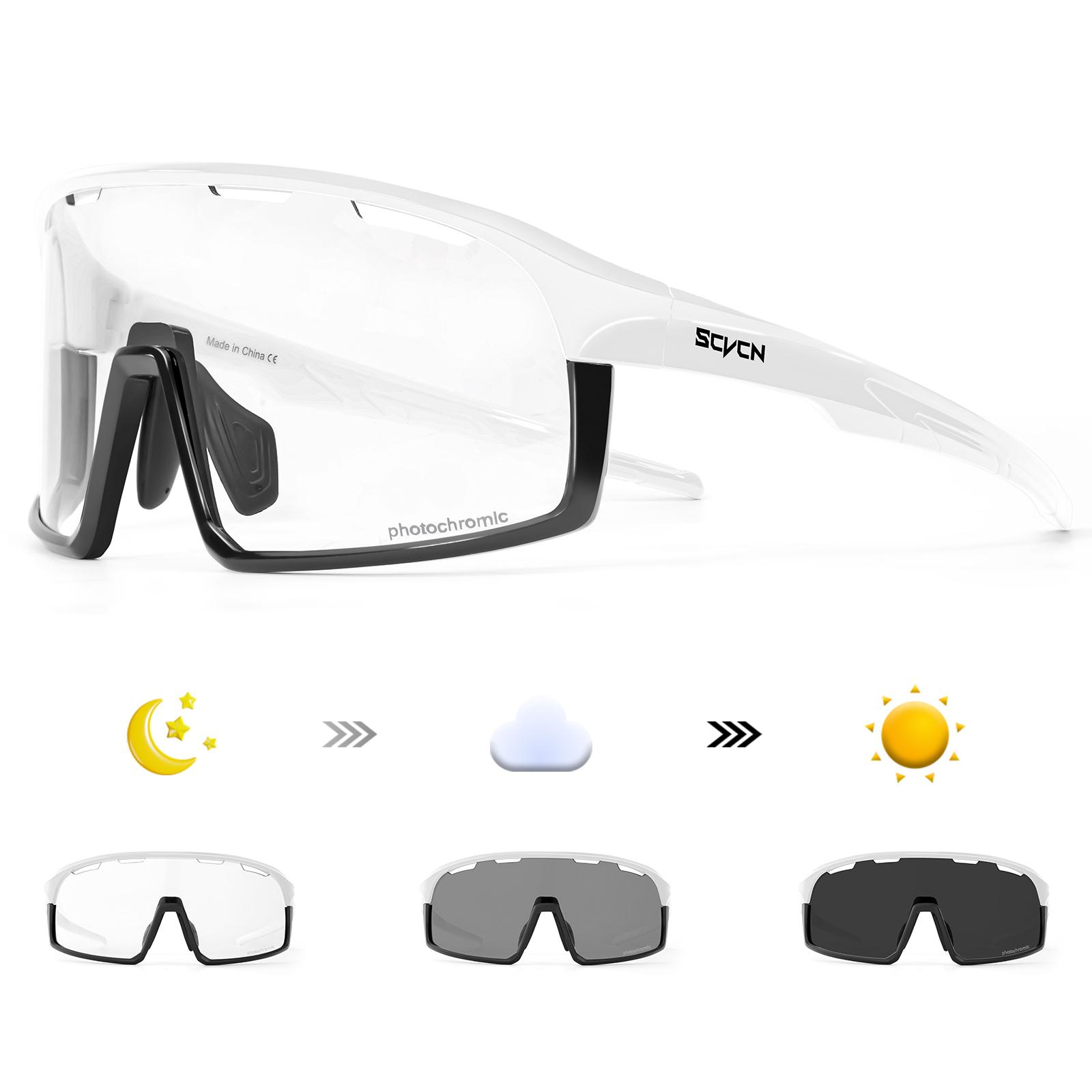 SCVCN Photochormic Cycling Glasses Outdoor Cycling Equipment Bike Bicycle Glasses Sports Sunglasses MTB Road Cycling Eyewear