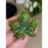 Fancy Design Fashion Fashion Maple Brooch Female Super Flash Rhinestone Leaf Pin Suit Coat Corsage Accessories