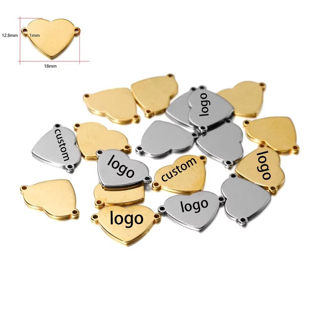 30/50pcs Laser Engraved Logo Tags Stainless Steel Circle Tag 6mm-12mm Round Charm Engravable Pendants for Jewelry Making