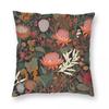 Australian Florals Warm Palette Square Pillowcase Polyester Linen Velvet Creative Zip Decor Throw Pillow Case Home Cushion Cover