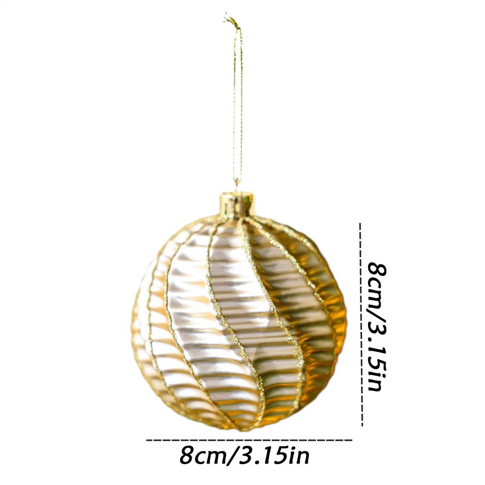 8cm Christmas Balls 2 Pieces Lightweight Reflective Pendant 8cm Christmas Balls Ornaments for Tree for Indoor Outdoor Party Home