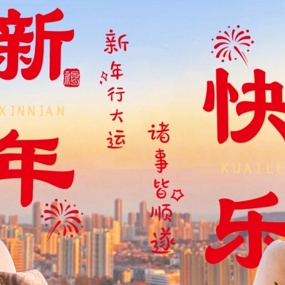 Cartoon New Year Blessings Window Sticker  Spring Festival Decorations