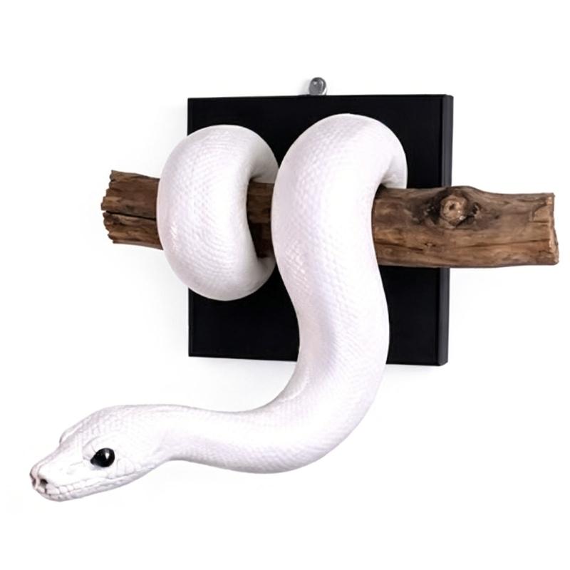 Gold Snake Wall Sculpture Shatterproof Resin Snake Figurine Wall Ornament For Living Room Bedroom Offices Decoration