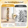 6 Tier Bookshelf Wooden Bookcase 360° Rotating Book Storage Racks Living Room Book Organizer Floor Stand Bedroom Book Holder