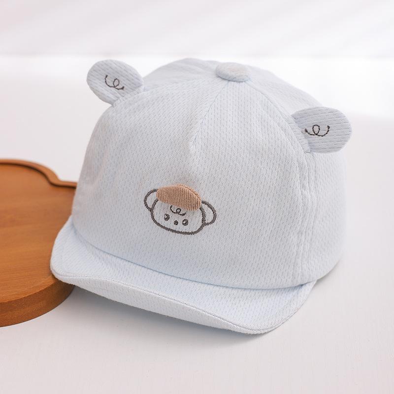 Baby Sun Protection Flat Cap: Lightweight Spring/Summer Hat with Soft Brim for Boys & Girls 44cm/0-6 months синий