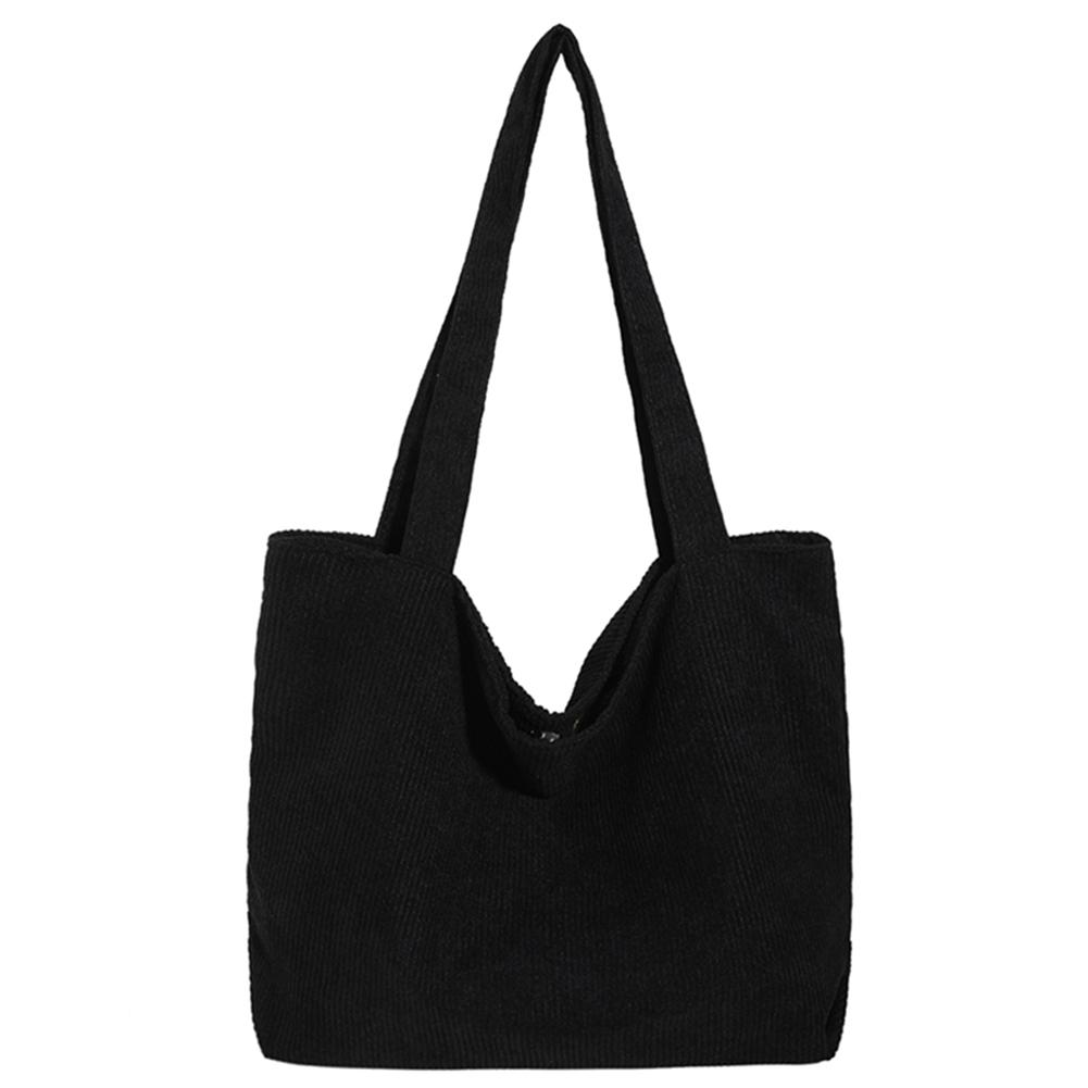 Damen Cord-Einkaufstasche, Winter-Umhängetasche, große Schultertasche, einfarbig, Hobo-Tasche