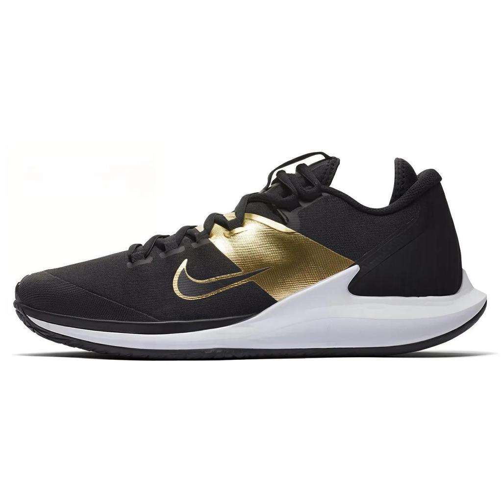 NikeCourt Air Zoom Zero HC 'Black Metallic Gold' (Unisex) Black / Black / Metallic Gold Tennis Shoes AA8018 005