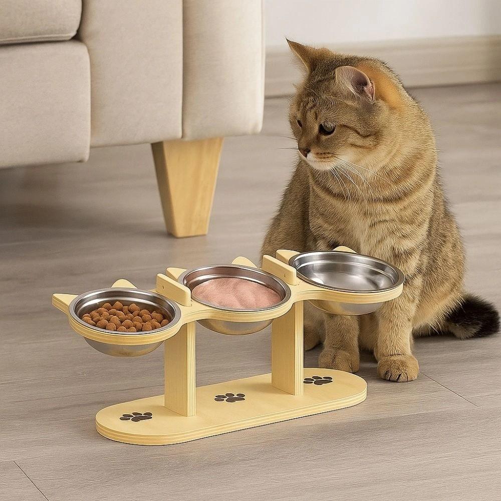 Kippfester Haustiernapf mit hohem Fuß, rutschfest, erhöhter Fressnapf für Kätzchen/Welpen/Kaninchen