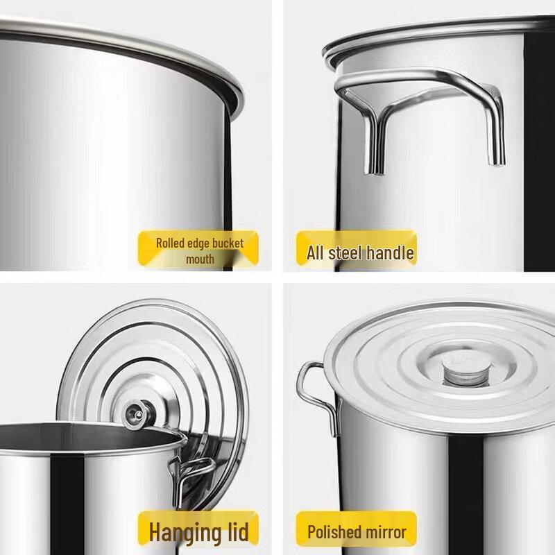 VZZS Stainless Steel Commercial Soup Pot with Lid