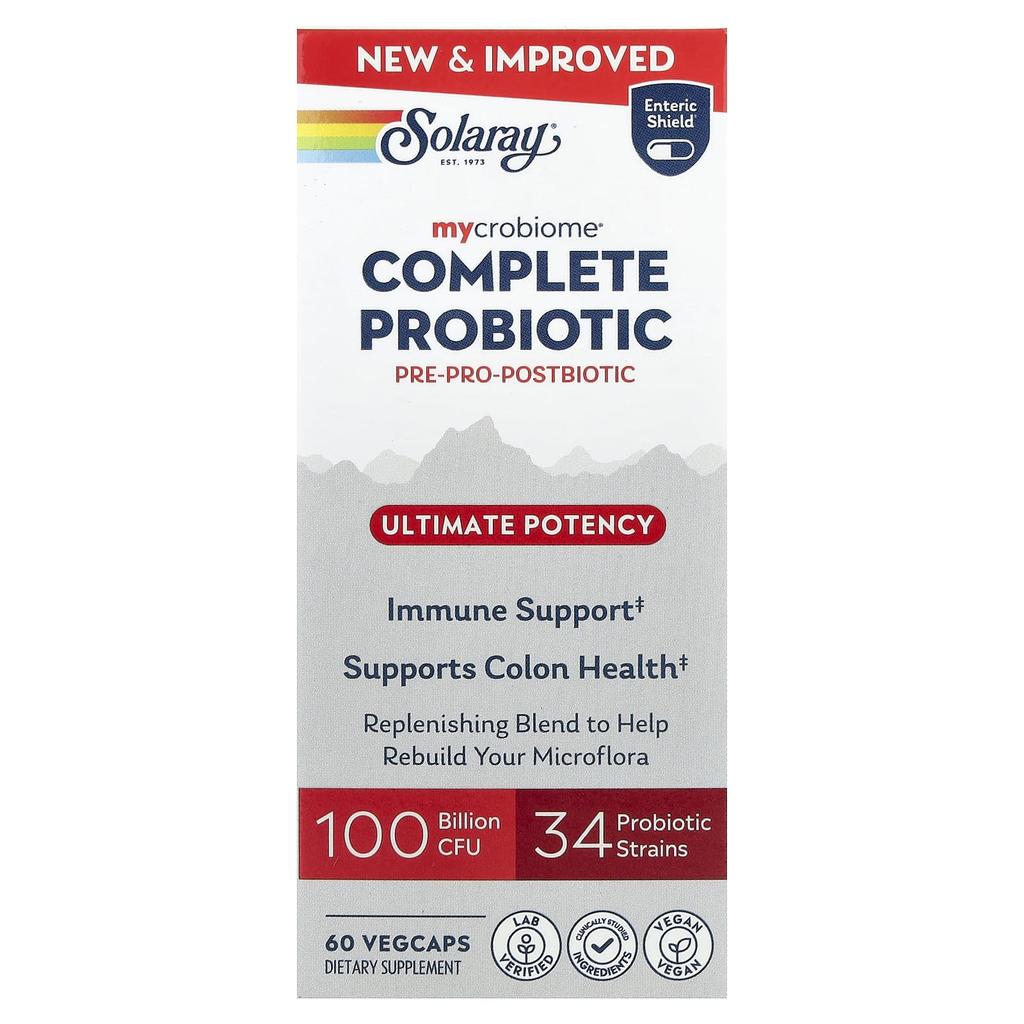 Solaray, Mycrobiome®, Complete Probiotic, Maximum Potency, 60 Veggie Capsules