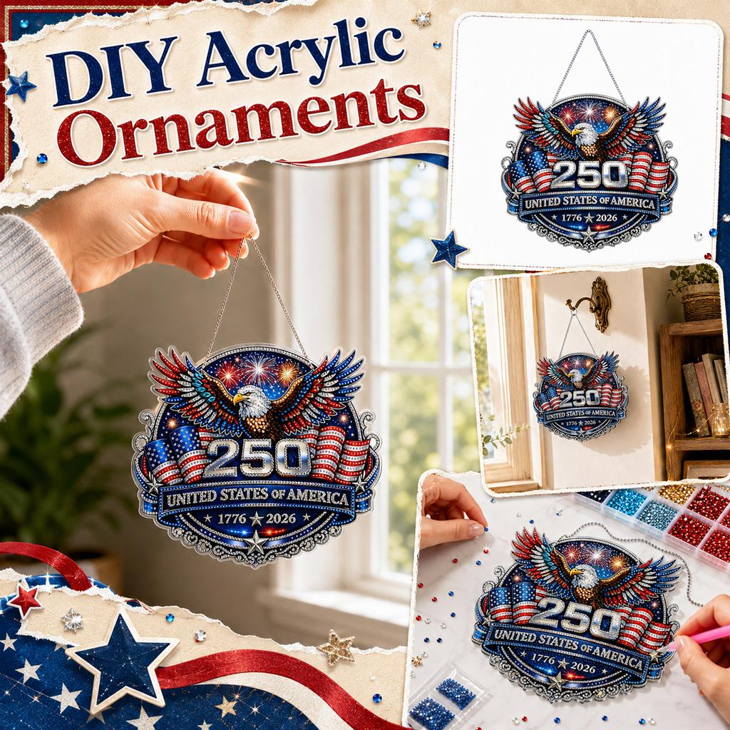 250th Anniversary Commemorative Hanging Ornament 2D Diamond Painting Decoration United States Celebration Wall Art