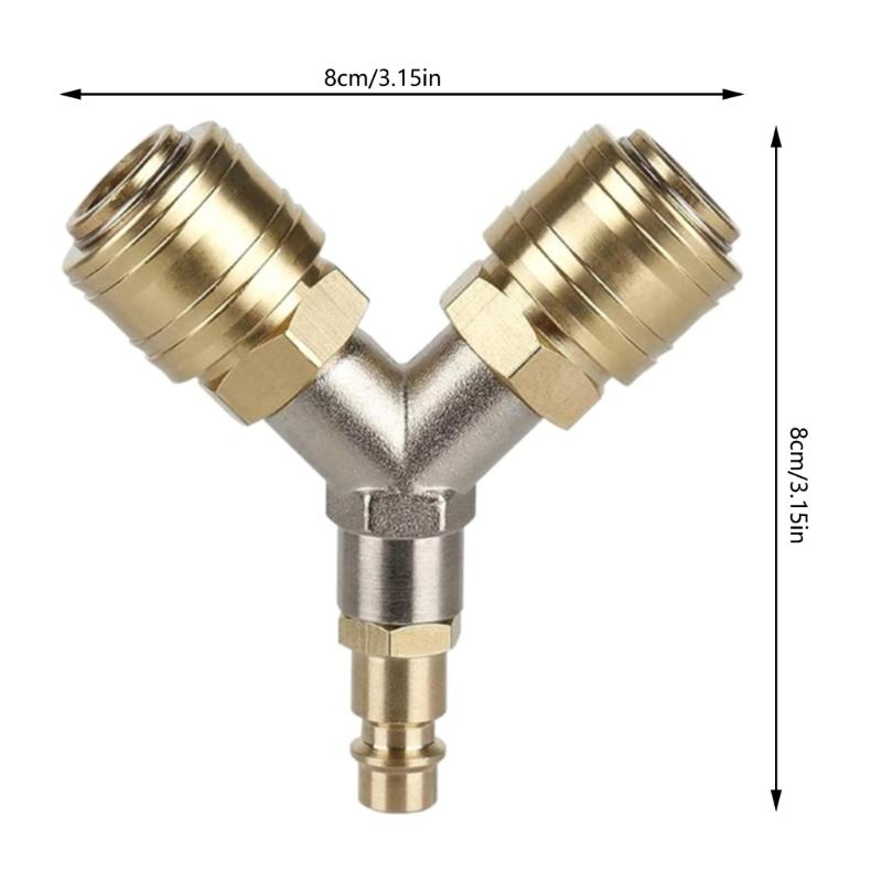 Compressed Air Distributor with Two Compressed Air Couplings 1/4 Inch Thread