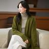 New Women's Versatile Pure Wool Cardigan - Loose, Long Sleeve, No Buttons, With Pockets, Trendy Outerwear Sweater Coat.