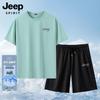 JEEP SPIRIT Men's Ice Silk Quick-Dry T-shirt and Shorts Set
