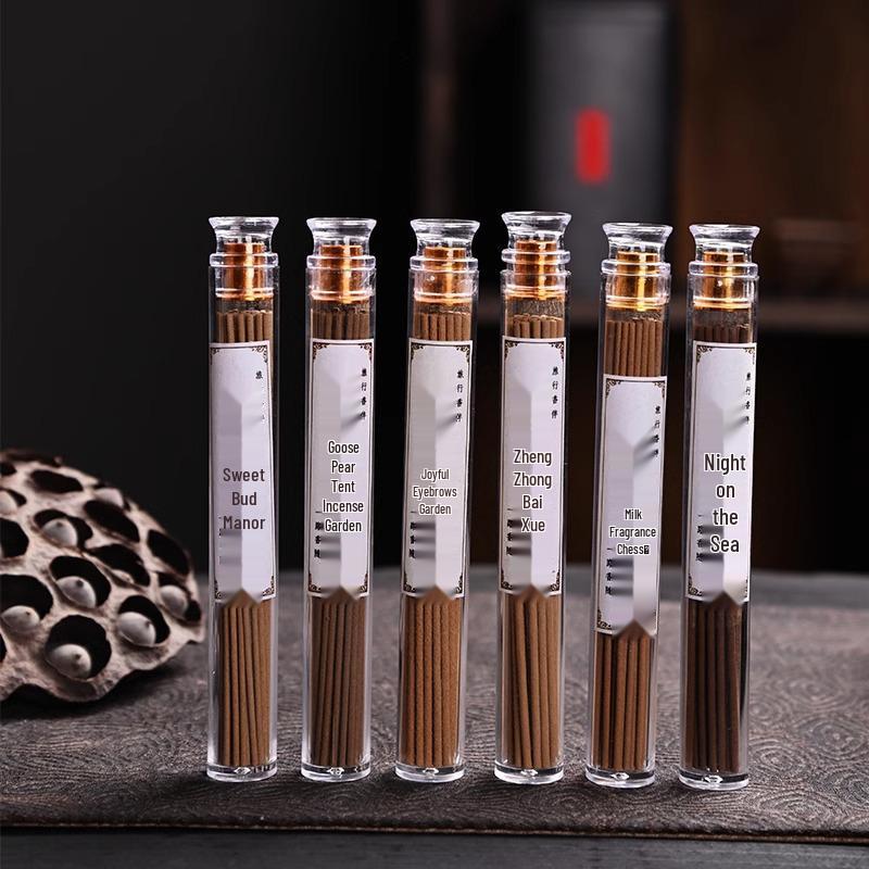 Portable 10.5cm Natural Agarwood & Pear Wood Incense Sticks with Sandalwood Box - Long-lasting Fragrance