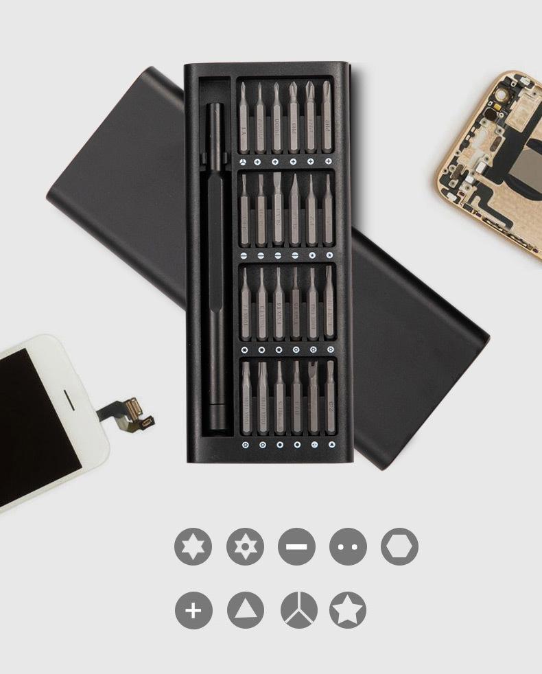 24-in-1 Precision Screwdriver Set with Aluminum Box for Glasses and Mobile Repair
