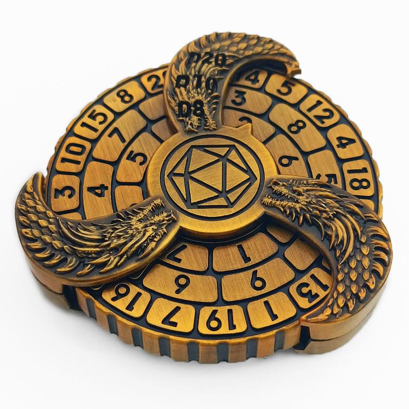 Cross-Border DND Fingertip Gyro Turntable RPG Dice Polyhedral Metal Craft for Board Games Decompression Gift for Gamers