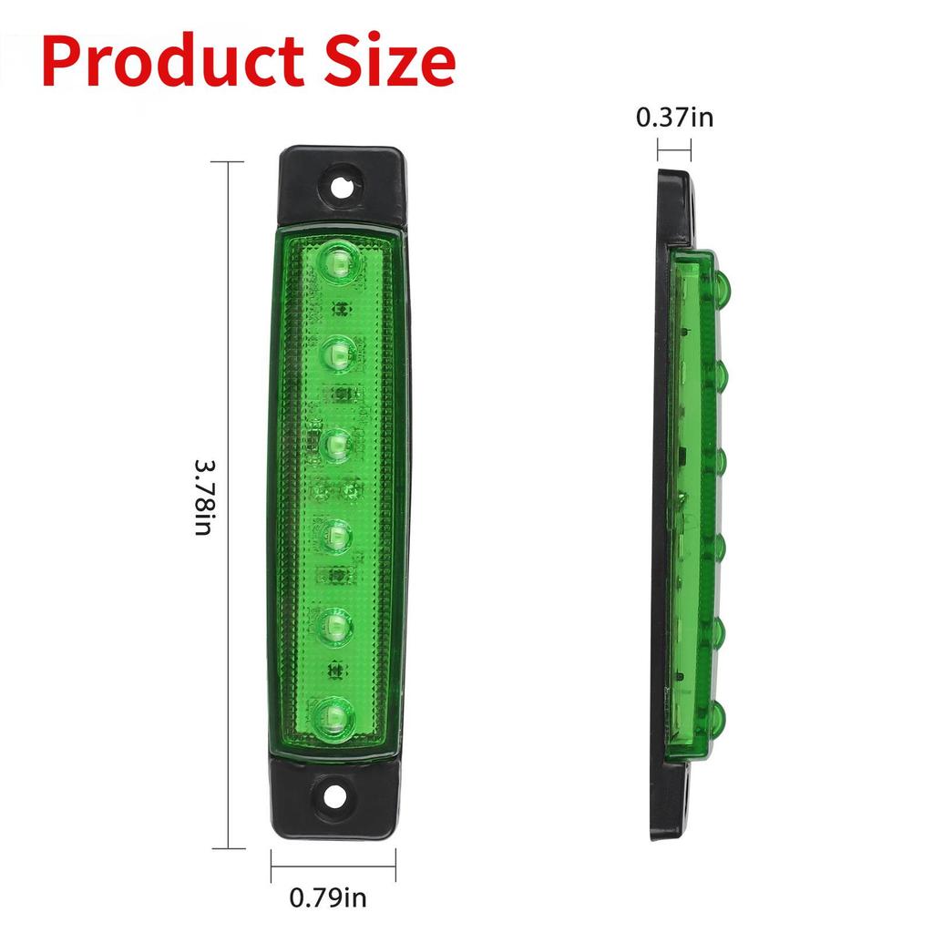 10PCS 12V-24V Led Side Marker Indicator Car Lights Front Rear for Trucks Cab RV Trailer Amber/Red/White/Green/Blue Dome Lights 6