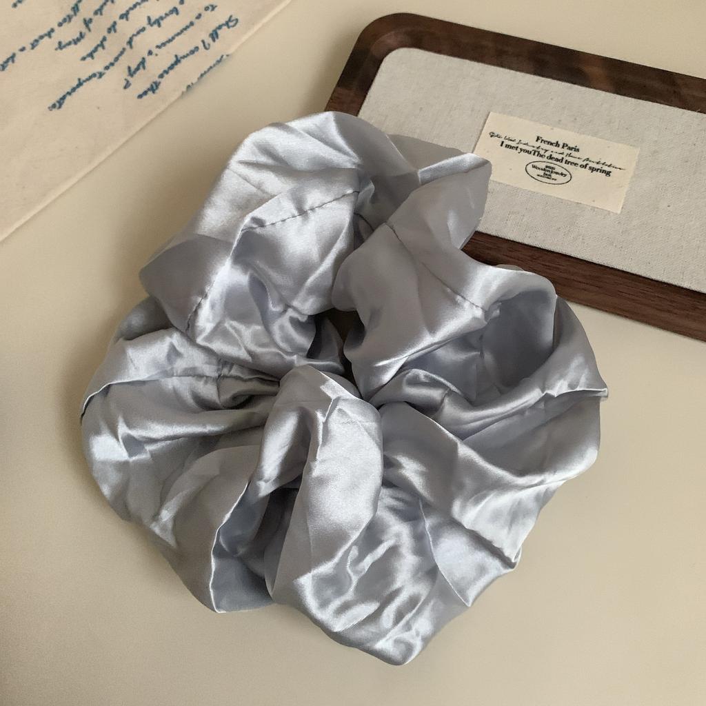 Sweet Simple New Grey Solid Color Satin Elastic Fabric Band Hair Cord Head Cord High-Grade Hair Accessories