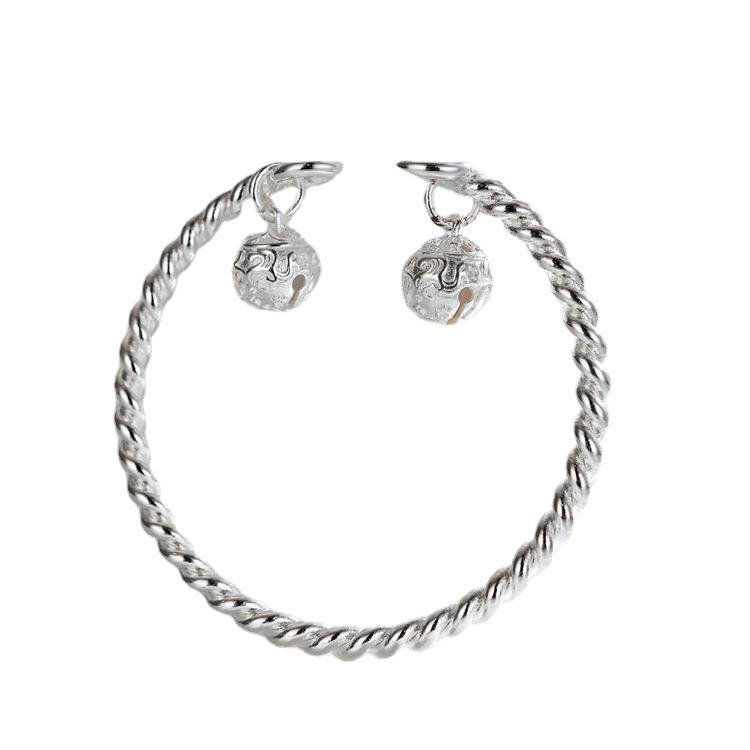 Twisted Double Palace Bell Step By Step Bracelet Retro Palace Style Step By Step Bracelet Girl Fried Dough Twists Bell Bracelet Girl