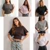 Minimalist Cotton T Shirt With Short Sleeves For Casual Summer Wear
