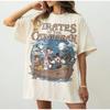Pirates of The Caribbean Mickey Retro T-shirt Halloween Women Men Streetwear Oversized Y2k Short-sleeved Comfortable Soft Female Male Clothing