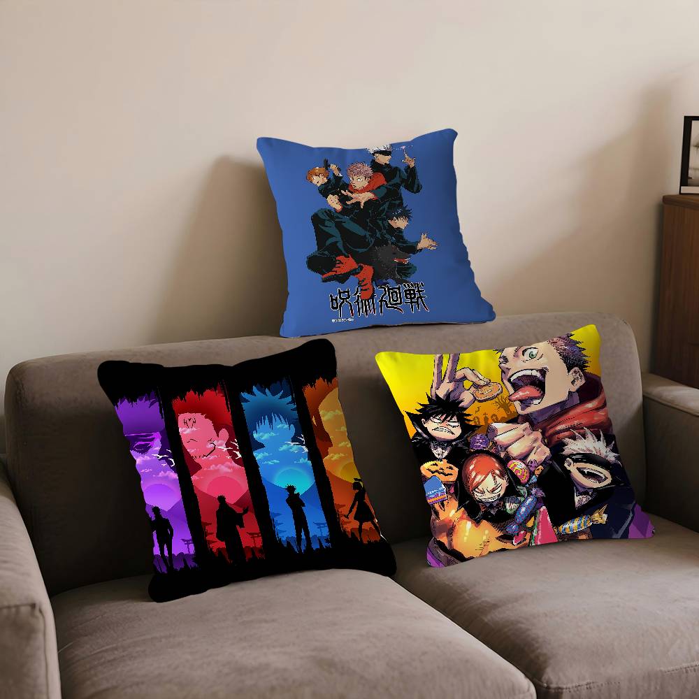 Anime J-Jujutsu-Kaisen Pillow Case Throw Pillow Chair Seat Cushion Nap Pillows Chair Cushion Seat Soft Pad Pillow Sofa Cushion