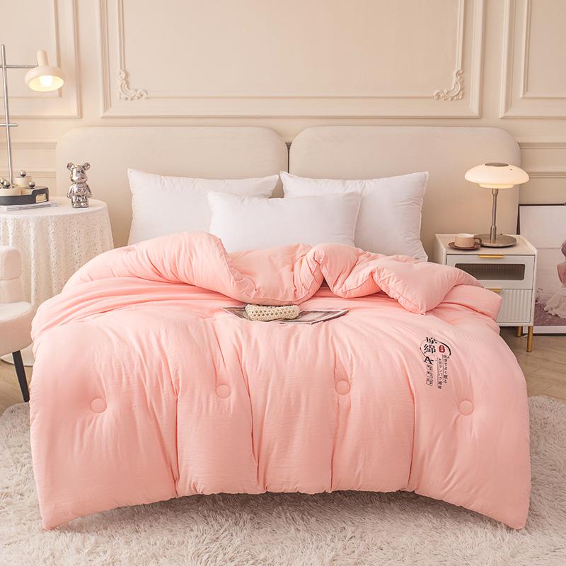 

Class A Mother & Baby Cotton-Soybean Quilt: Thickened Spring-Autumn, Winter & Summer Versions, Soybean Fiber Core, Ideal Gift. 110x150cm, 1.4 lbs Children s Summer Quilt розовый