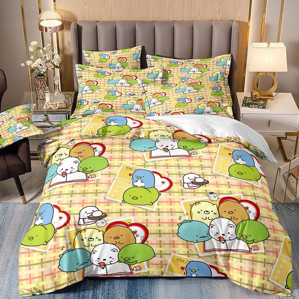 3D Digital Printing Corner Creature Bedding Cartoon Animation Children'S Three-Piece Set