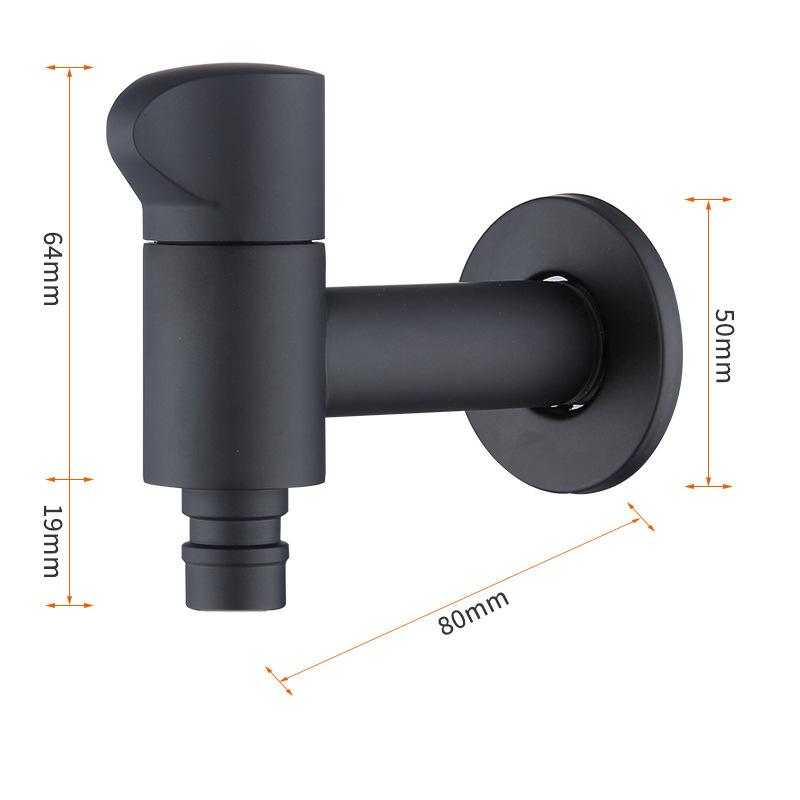 

Black Brass Extended Outdoor Garden Faucet Wall Mounted Bathroom Corner Washing Machine Tap Durable Water Supply Valve